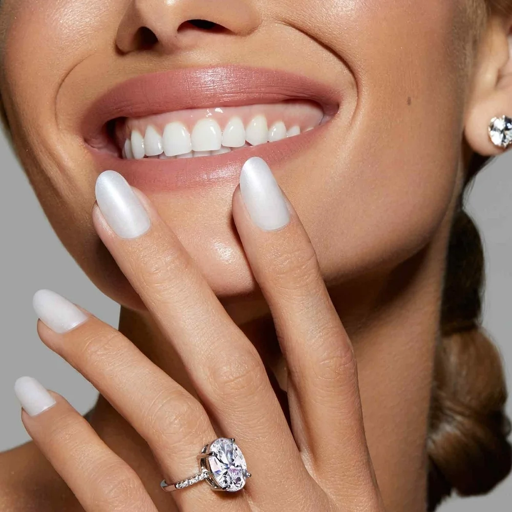 Static Nails Glazed Pearl round press on nails 2 Sets!